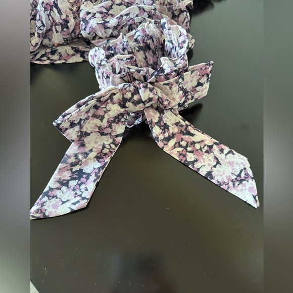 Misa Los Angeles off the shoulder ruffle dress in multi purple colors - Picture 4 of 4